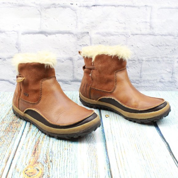 MERRELL Tremblant Pull On Polar Shearling Boots Oak Leather Size 5.5 - Picture 3 of 9